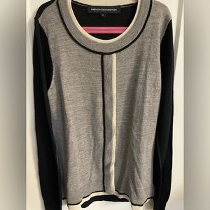 French Connection Womens Sweater Blouse Size: M Grey / Black